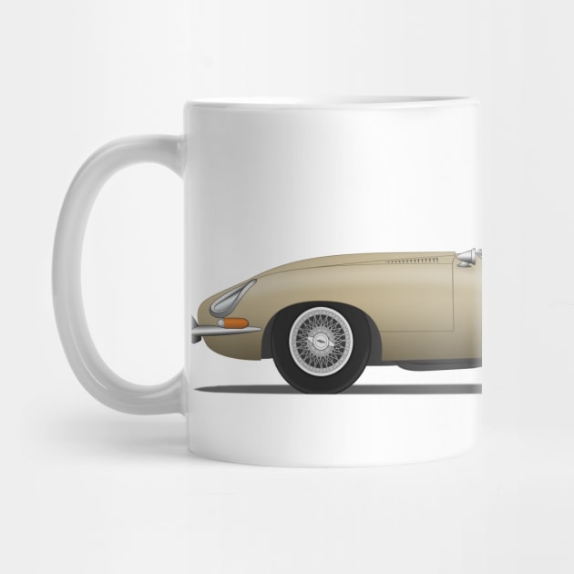 Jaguar E Type Fixed Head Coupe Golden Sand by SteveHClark